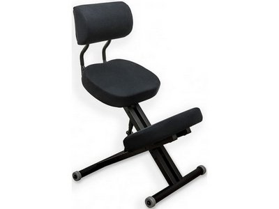 Коленный стул со спинкой КМ01BM Black